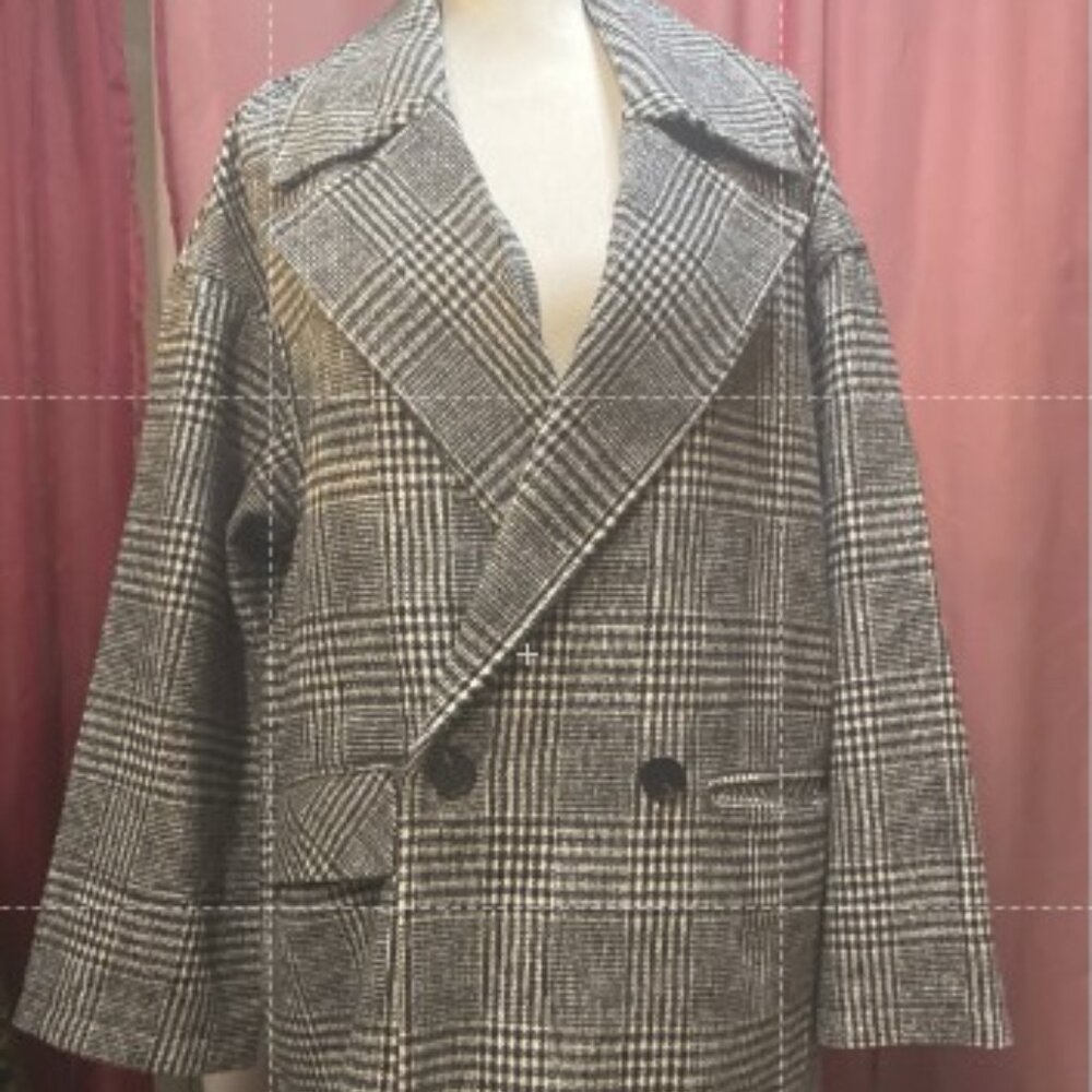 Avec Les Filles Houndstooth and Plaid Coat, NWT, size Large